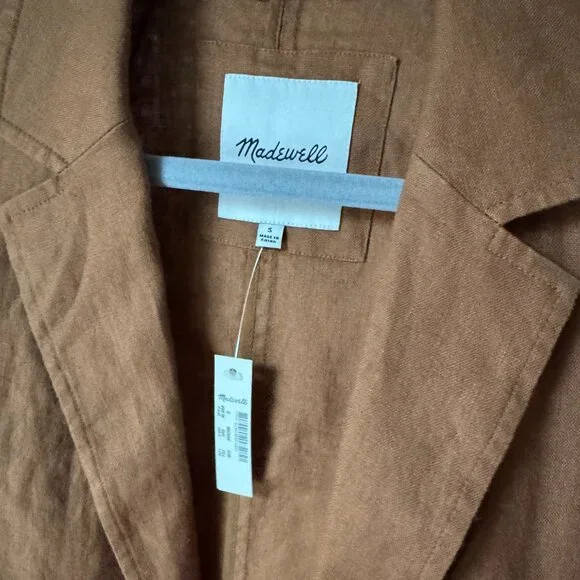 Madewell Linen Dorset Blazer in Warm Hickory - Picture 2 of 6